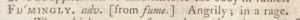 "Fumingly" entry showing an example of a headword with small capital letters.