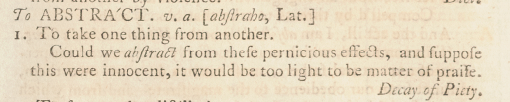 "To Abstract" entry showing the stress placed on the last syllable.