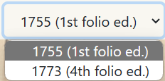 Drop-down menu displaying edition options to choose from
